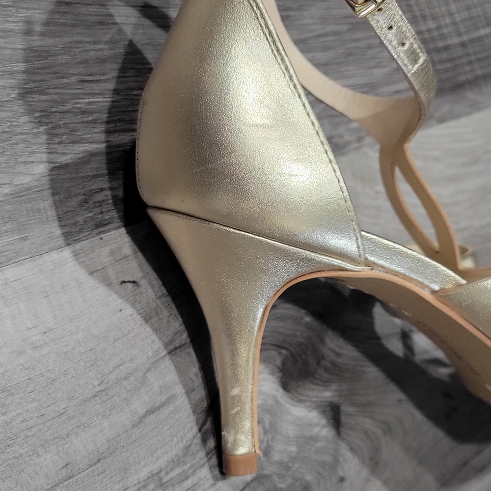 Vince Camuto Payto Heeled Sandals In Shimmery Gold - Picture 7 of 12